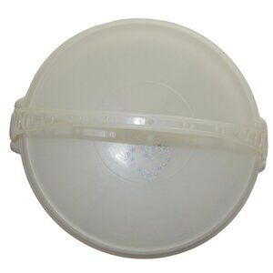 Tupperware 3-pc #405-9 White Party Susan Veg/Relish Tray Lid #224-9 Handle pie